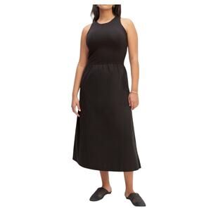 Everlane Supima High Neck Riviera Dress Midi Black Cotton Tank High Neck Large